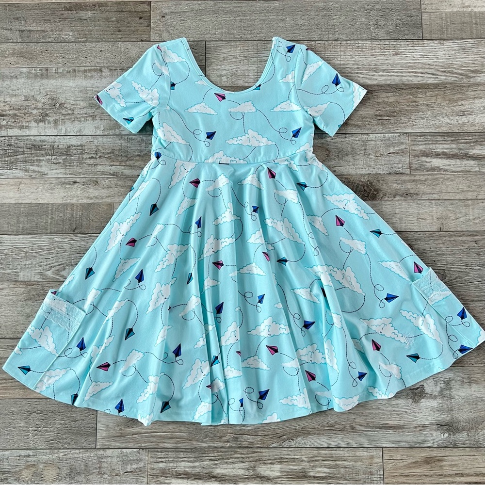 Jane + Jo Girls Annie Dress- Head in the Clouds Size 7